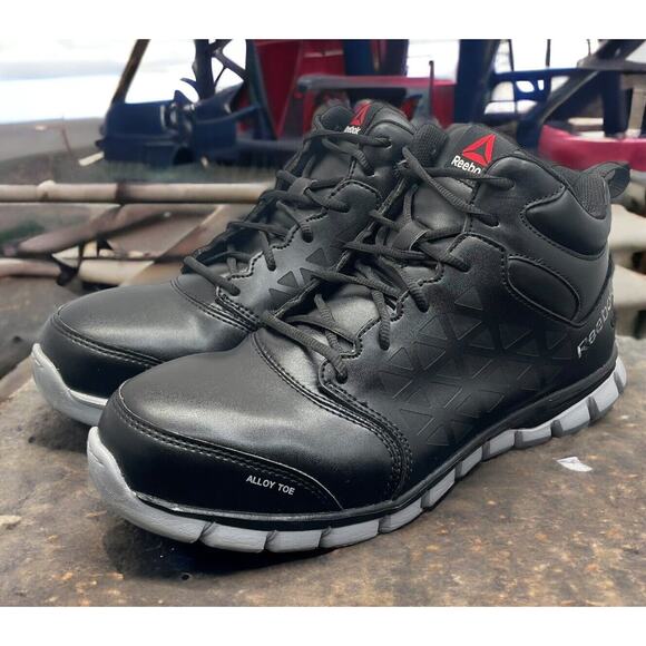 Reebok Sublite Black Alloy Toe Work Shoes RB4142 Mens 8.5 Wide Fit Fast Shipping main image 6